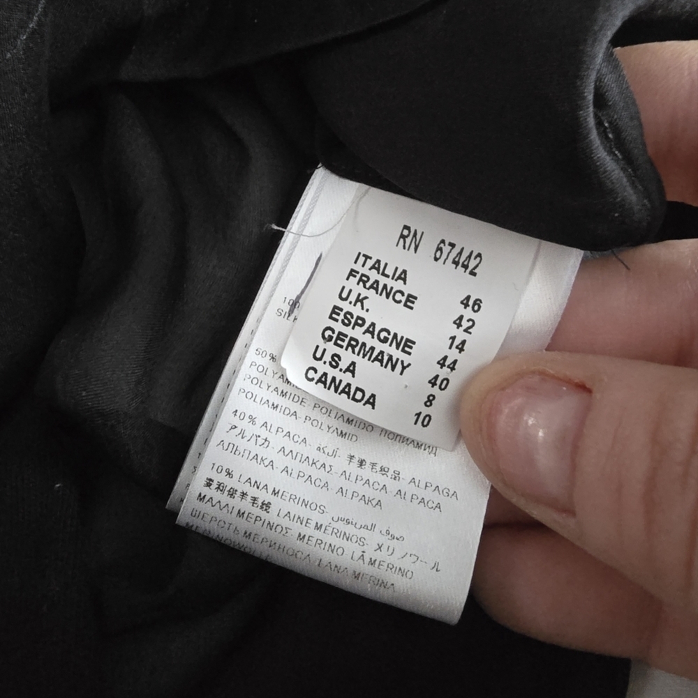 Alysi Blouse - Italian Black Silk Bow Tie Sheer Designer - Picture 7 of 10